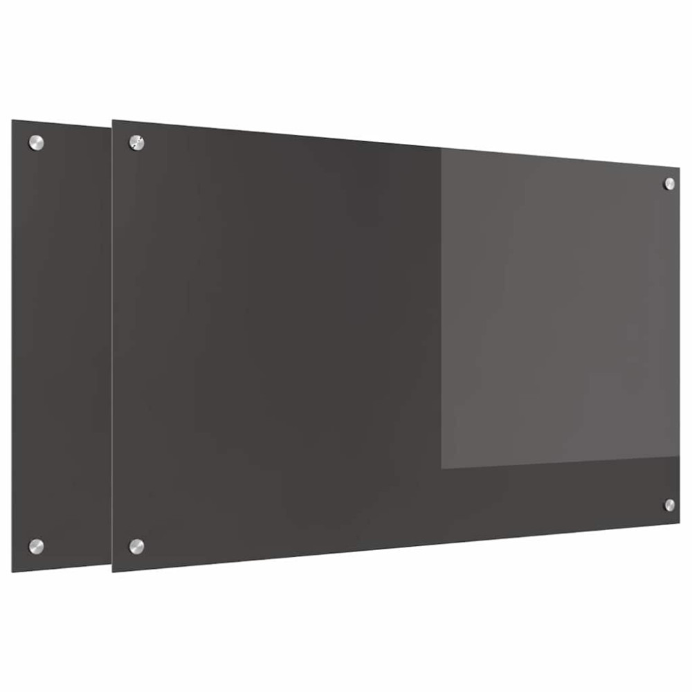 Produktbild för Köksskydd 2 pcs Mörkgrå 100 x 60 cm härdat glas