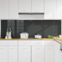 Produktbild för Köksskydd 2 pcs Mörkgrå 100 x 60 cm härdat glas
