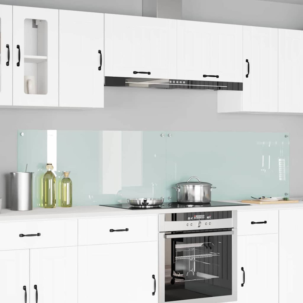 Produktbild för Köksskydd 2 pcs Vit 110 x 50 cm härdat glas