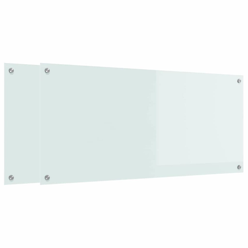 Produktbild för Köksskydd 2 pcs Vit 110 x 50 cm härdat glas