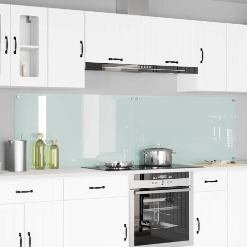vidaXL Köksskydd 2 pcs Vit 110 x 60 cm härdat glas