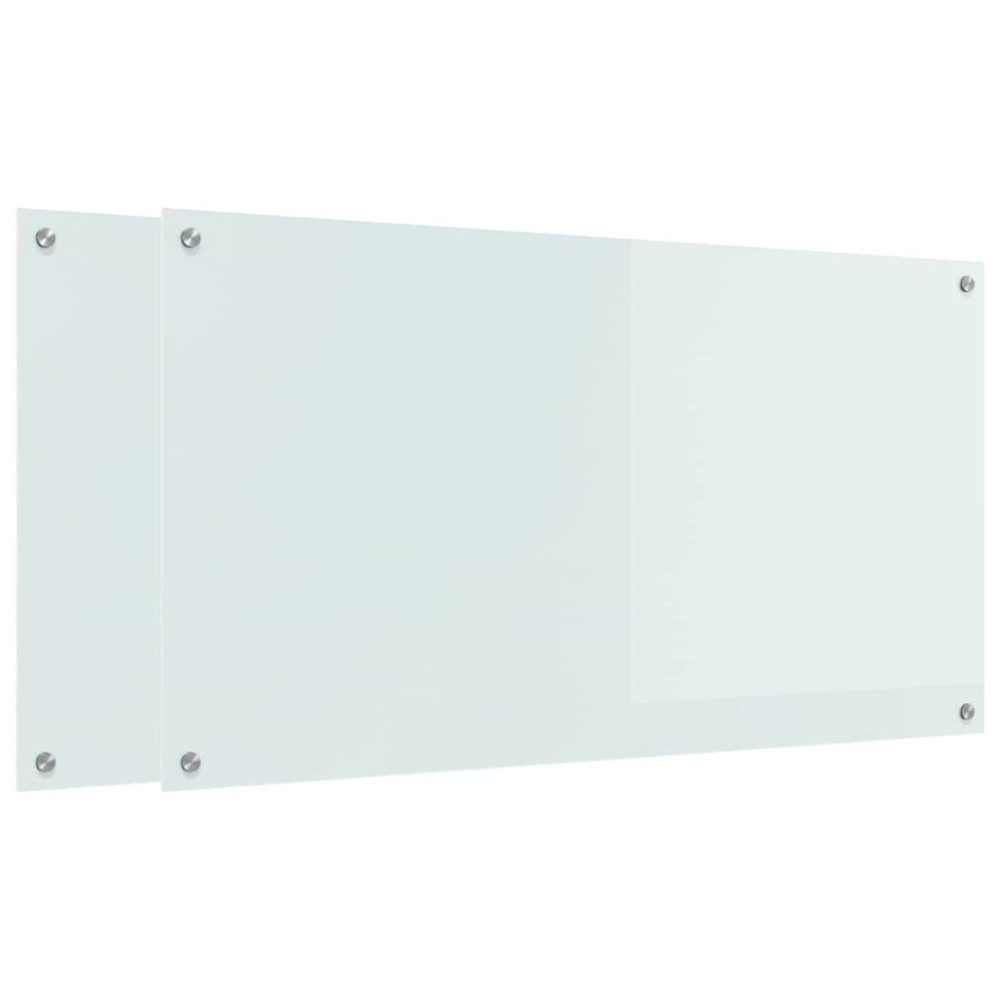 Produktbild för Köksskydd 2 pcs Vit 110 x 60 cm härdat glas