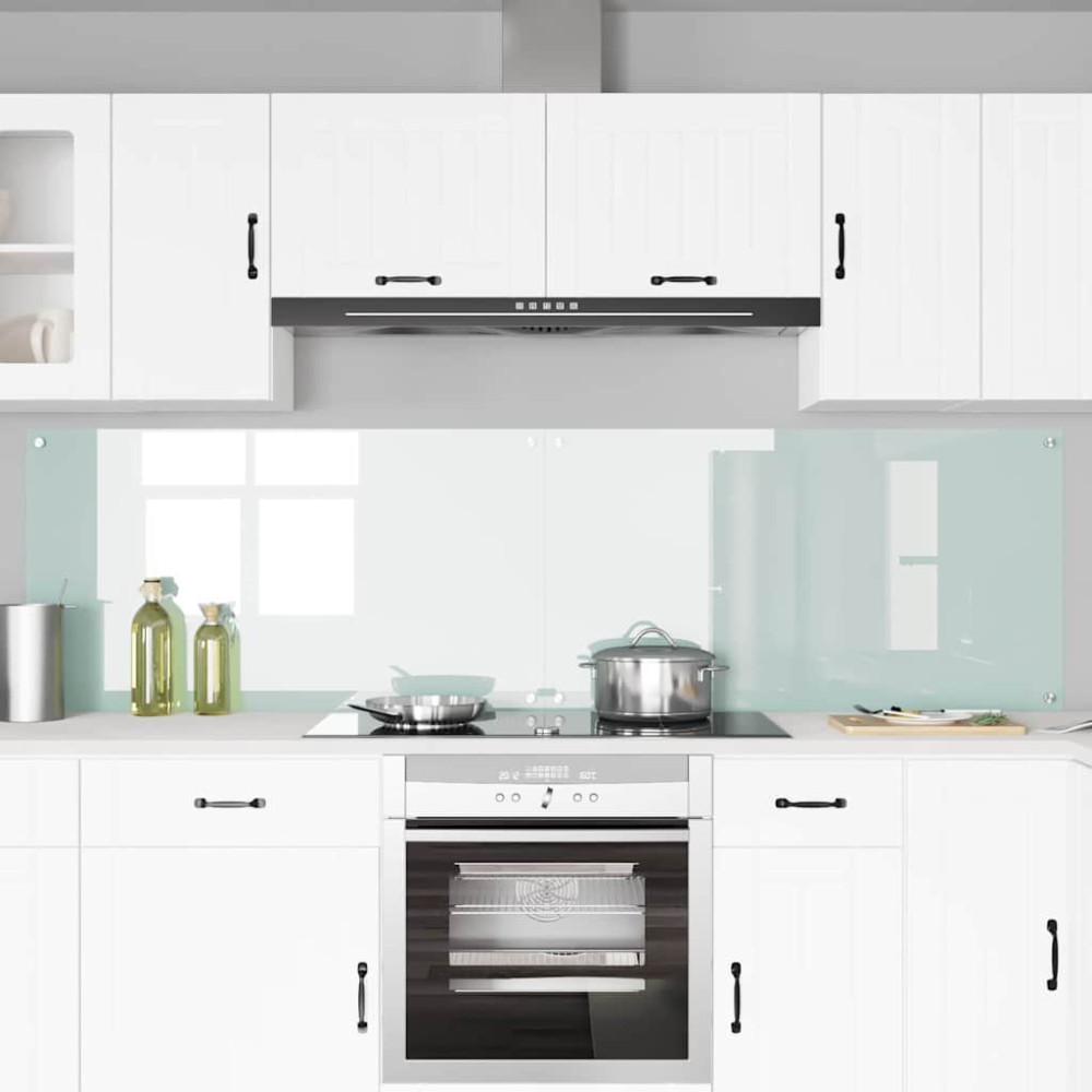 Produktbild för Köksskydd 2 pcs Vit 110 x 60 cm härdat glas