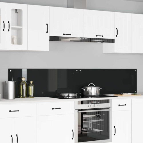 vidaXL Köksskydd 2 pcs Svart 110 x 40 cm härdat glas