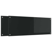 Produktbild för Köksskydd 2 pcs Svart 110 x 40 cm härdat glas