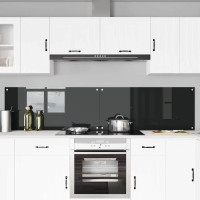 Produktbild för Köksskydd 2 pcs Svart 110 x 50 cm härdat glas