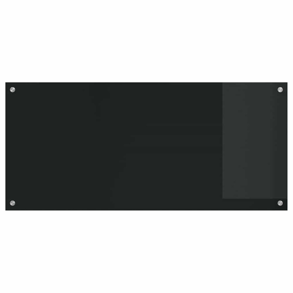 Produktbild för Köksskydd 2 pcs Svart 110 x 50 cm härdat glas