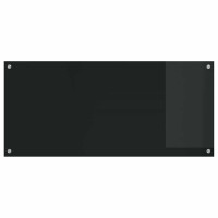 Produktbild för Köksskydd 2 pcs Svart 110 x 50 cm härdat glas