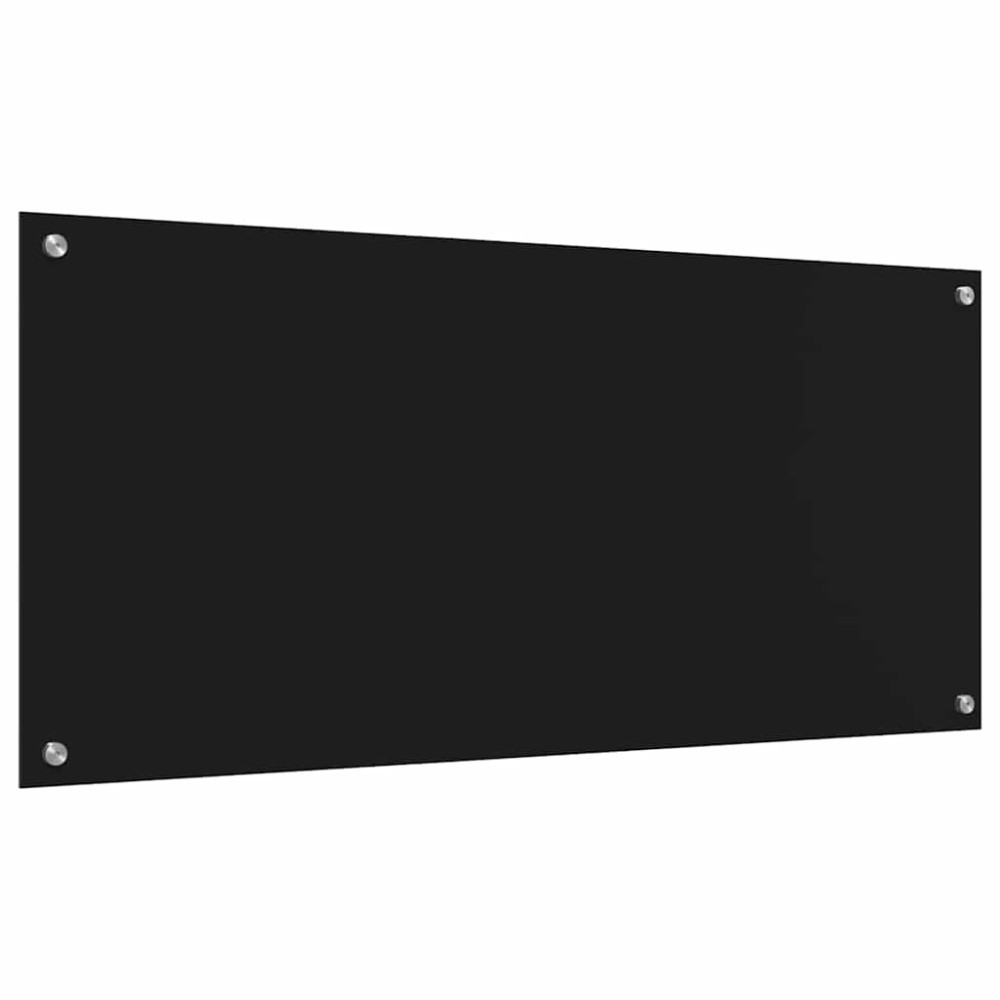 Produktbild för Köksskydd 2 pcs Svart 110 x 50 cm härdat glas