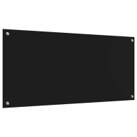 Produktbild för Köksskydd 2 pcs Svart 110 x 50 cm härdat glas