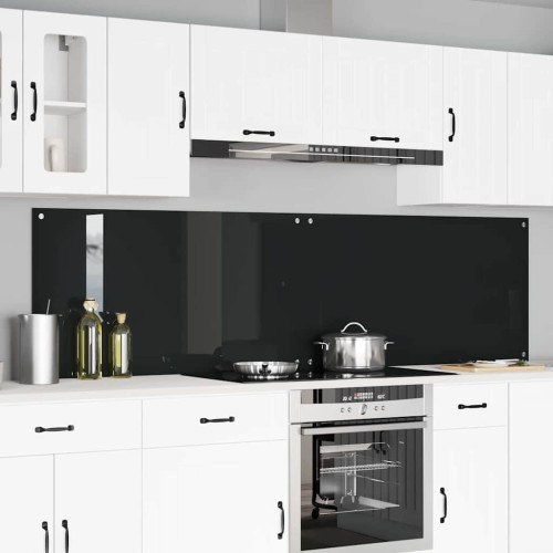 vidaXL Köksskydd 2 pcs Svart 110 x 60 cm härdat glas