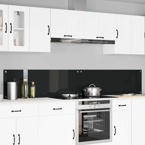 vidaXL Köksskydd 2 pcs Svart 120 x 40 cm härdat glas