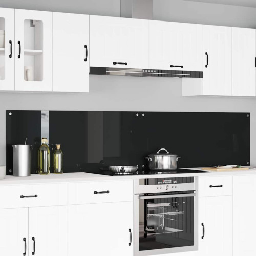 vidaXL Köksskydd 2 pcs Svart 120 x 50 cm härdat glas
