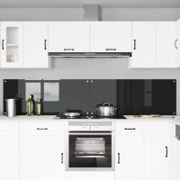 Produktbild för Köksskydd 2 pcs Svart 120 x 50 cm härdat glas