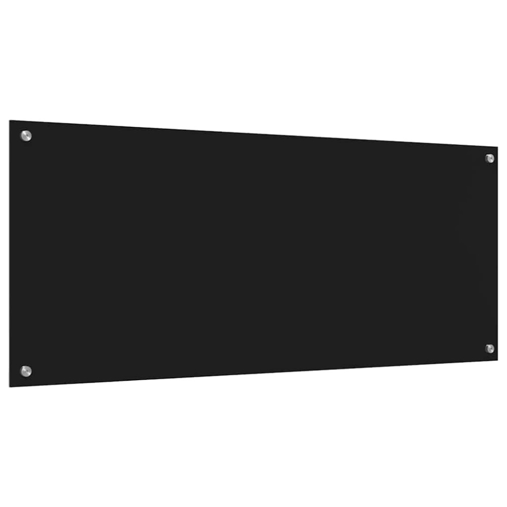 Produktbild för Köksskydd 2 pcs Svart 120 x 50 cm härdat glas