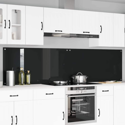 vidaXL Köksskydd 2 pcs Svart 120 x 60 cm härdat glas