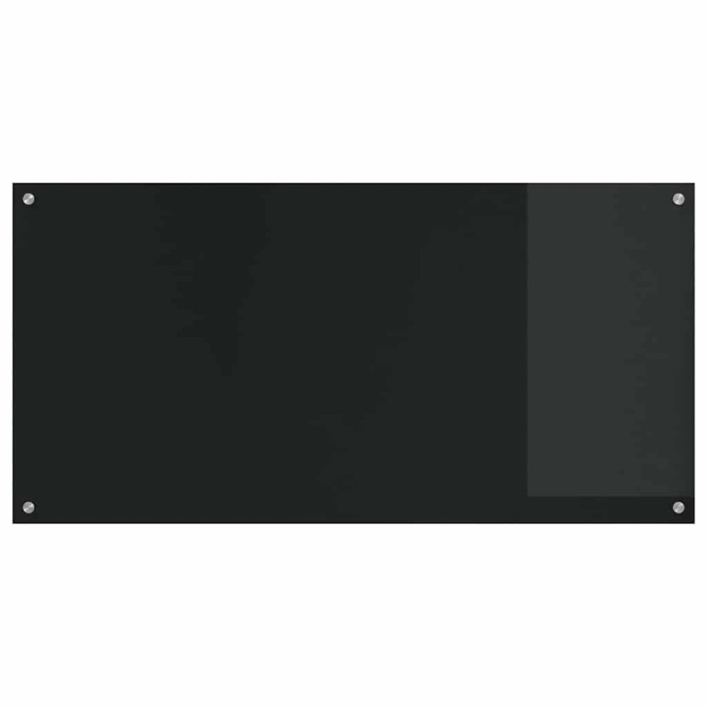 Produktbild för Köksskydd 2 pcs Svart 120 x 60 cm härdat glas