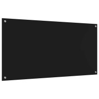 Produktbild för Köksskydd 2 pcs Svart 120 x 60 cm härdat glas