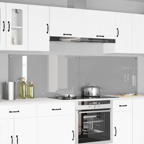 vidaXL Köksskydd 2 pcs Ljusgrå 110 x 60 cm härdat glas