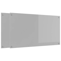 Produktbild för Köksskydd 2 pcs Ljusgrå 110 x 60 cm härdat glas