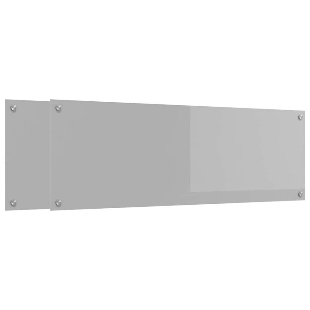Produktbild för Köksskydd 2 pcs Ljusgrå 120 x 40 cm härdat glas