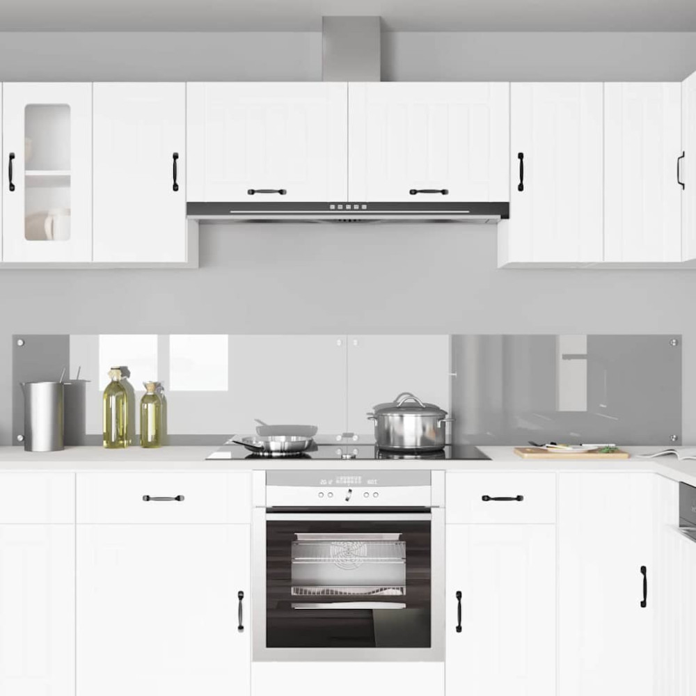 Produktbild för Köksskydd 2 pcs Ljusgrå 120 x 40 cm härdat glas
