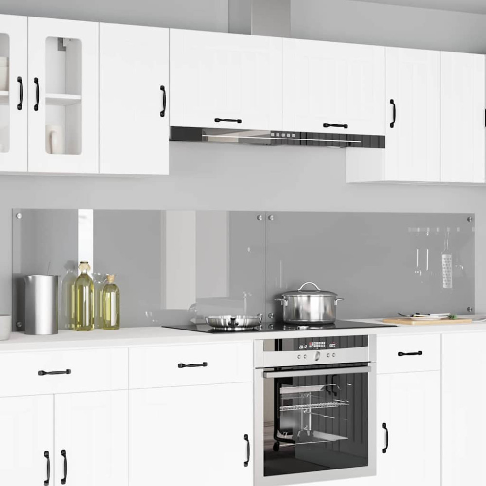 Produktbild för Köksskydd 2 pcs Ljusgrå 120 x 50 cm härdat glas
