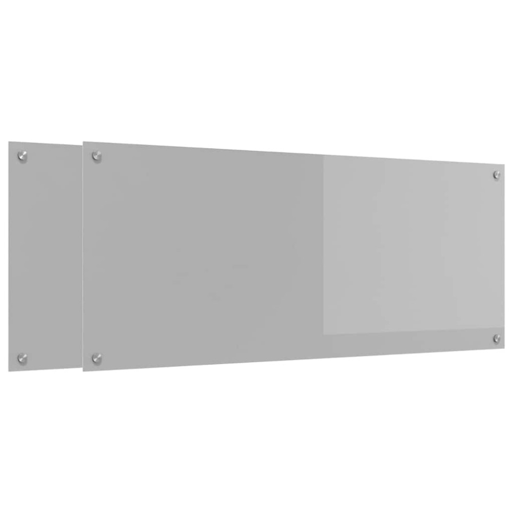 Produktbild för Köksskydd 2 pcs Ljusgrå 120 x 50 cm härdat glas