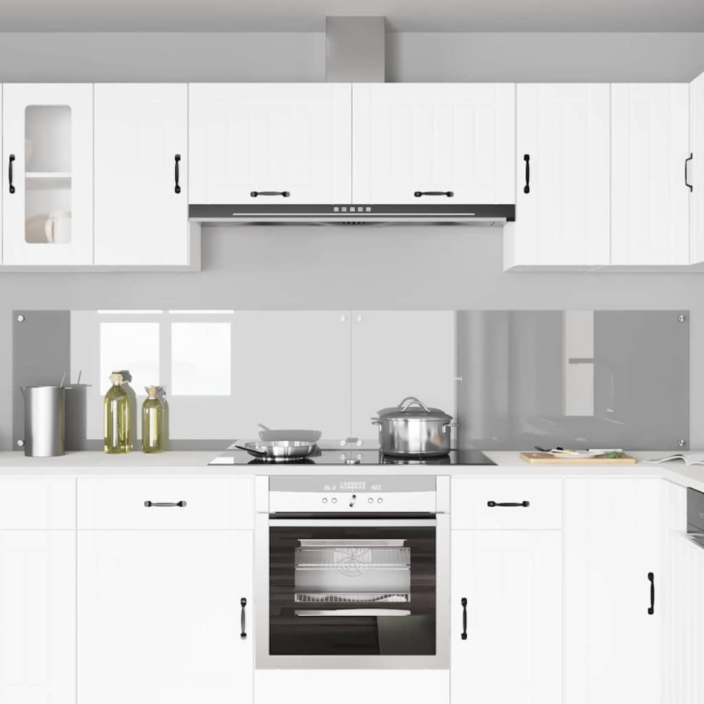 Produktbild för Köksskydd 2 pcs Ljusgrå 120 x 50 cm härdat glas