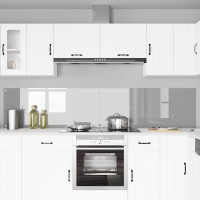 Produktbild för Köksskydd 2 pcs Ljusgrå 120 x 50 cm härdat glas