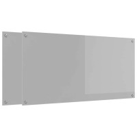 Produktbild för Köksskydd 2 pcs Ljusgrå 120 x 60 cm härdat glas