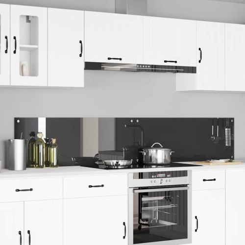 vidaXL Köksskydd 2 pcs Mörkgrå 110 x 40 cm härdat glas