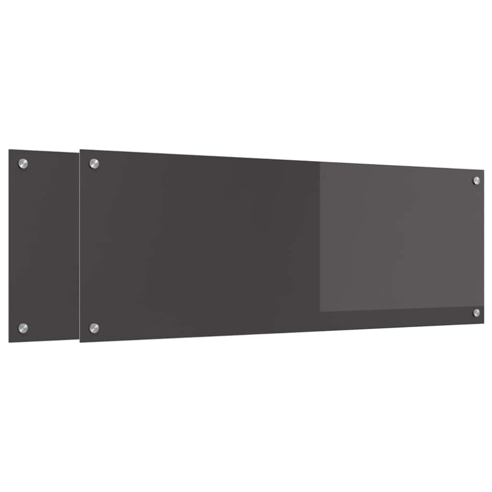 Produktbild för Köksskydd 2 pcs Mörkgrå 110 x 40 cm härdat glas