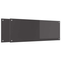 Produktbild för Köksskydd 2 pcs Mörkgrå 110 x 40 cm härdat glas
