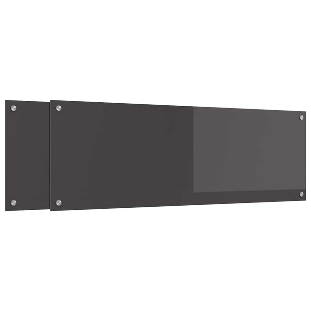 Produktbild för Köksskydd 2 pcs Mörkgrå 120 x 40 cm härdat glas