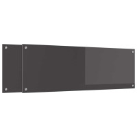 Produktbild för Köksskydd 2 pcs Mörkgrå 120 x 40 cm härdat glas