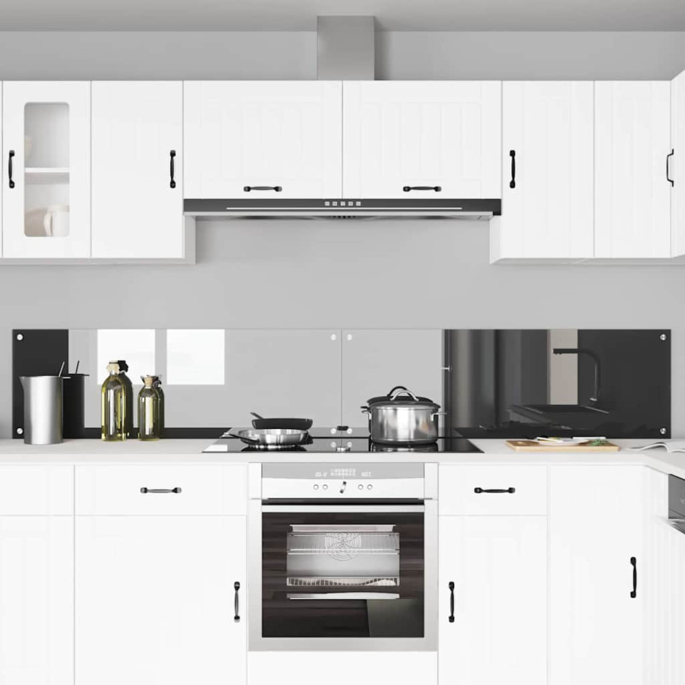 Produktbild för Köksskydd 2 pcs Mörkgrå 120 x 40 cm härdat glas