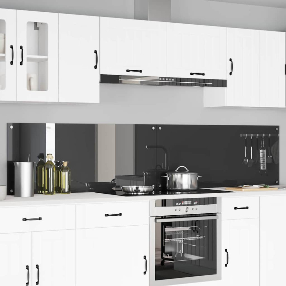Produktbild för Köksskydd 2 pcs Mörkgrå 120 x 50 cm härdat glas