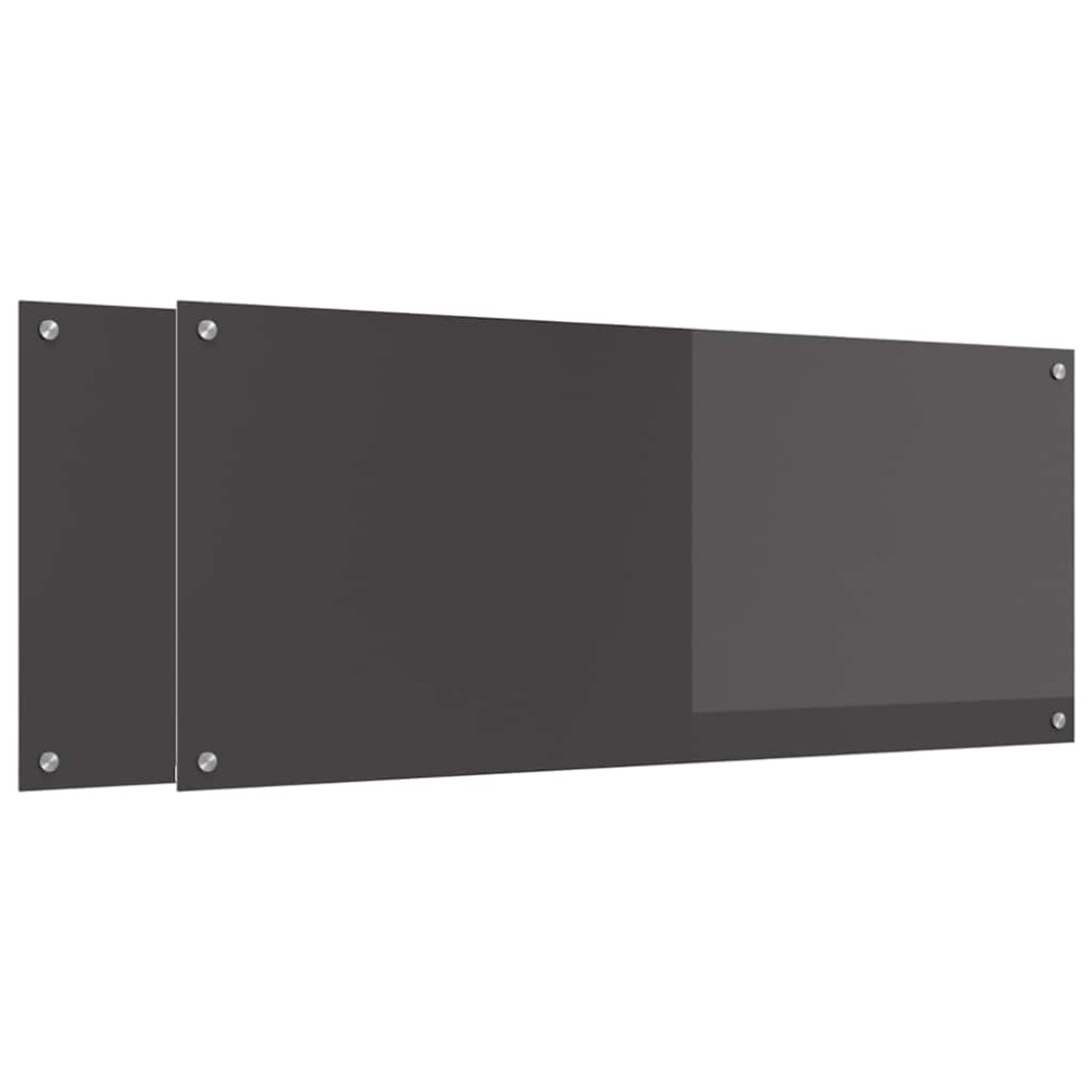 Produktbild för Köksskydd 2 pcs Mörkgrå 120 x 50 cm härdat glas