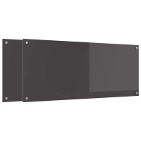 Produktbild för Köksskydd 2 pcs Mörkgrå 120 x 50 cm härdat glas