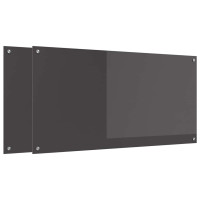 Produktbild för Köksskydd 2 pcs Mörkgrå 120 x 60 cm härdat glas
