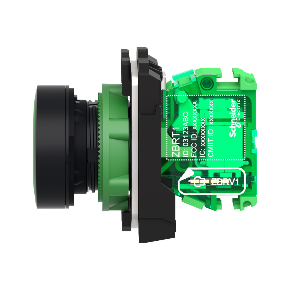 Produktbild för Schneider Harmony ZB5RTA3 - tryckknapp - ZigBee, 802.15.4 - grön, mörkgrå