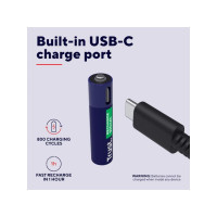 Produktbild för Batteri Laddbar TRUST AAA USB-C 4/fp