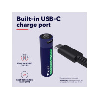 Produktbild för Batteri Laddbar TRUST AA USB-C 2/fp