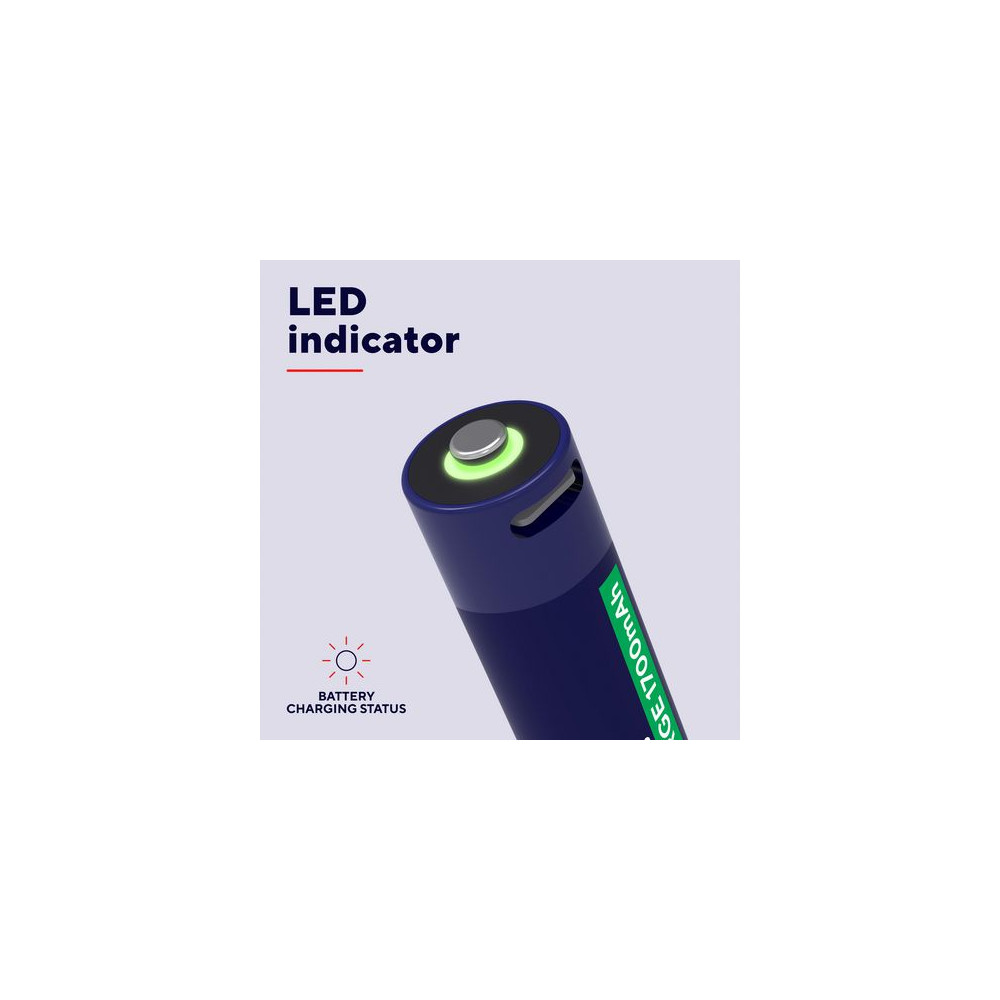 Produktbild för Batteri Laddbar TRUST AA USB-C 2/fp