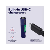 Produktbild för Batteri Laddbar TRUST AAA USB-C 2/fp