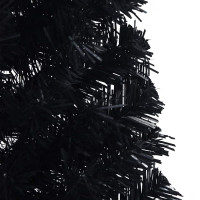 Produktbild för Konstgjord Förbelyst Julgran Svart 150 cm PVC