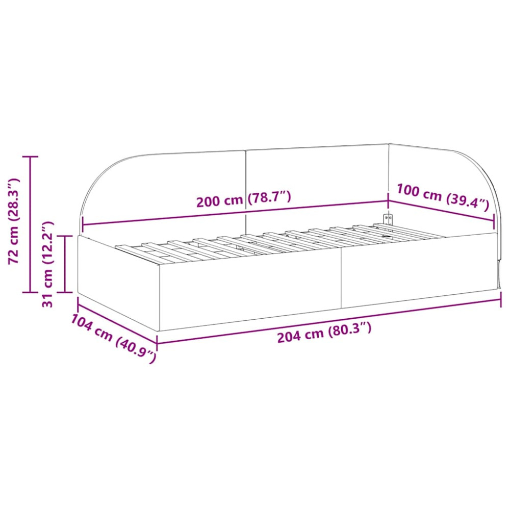 Produktbild för Hörn Sängram med huvudgavel Gul 100 cm x 200 cm Sammet