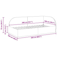 Produktbild för Hörn Sängram med huvudgavel Gul 100 cm x 200 cm Sammet