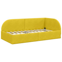 Produktbild för Hörn Sängram med huvudgavel Gul 100 cm x 200 cm Sammet